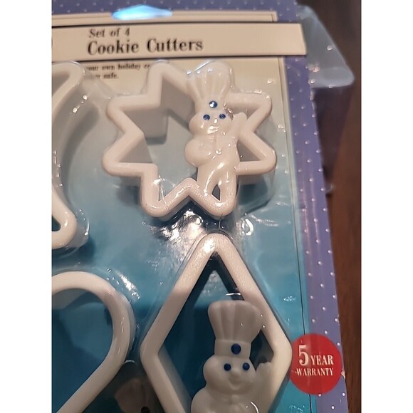 Vintage 1992 Pillsbury Doughboy Set of 4 Cookie Cutters shapes Heart Moon baking - Picture 4 of 12